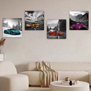 Poster de voiture Décor Noir et Blanc Art Mural Encadré Art de voiture pour Teen Boys Bedroom Decor Sports canvas Posters and prints - Product Image 6