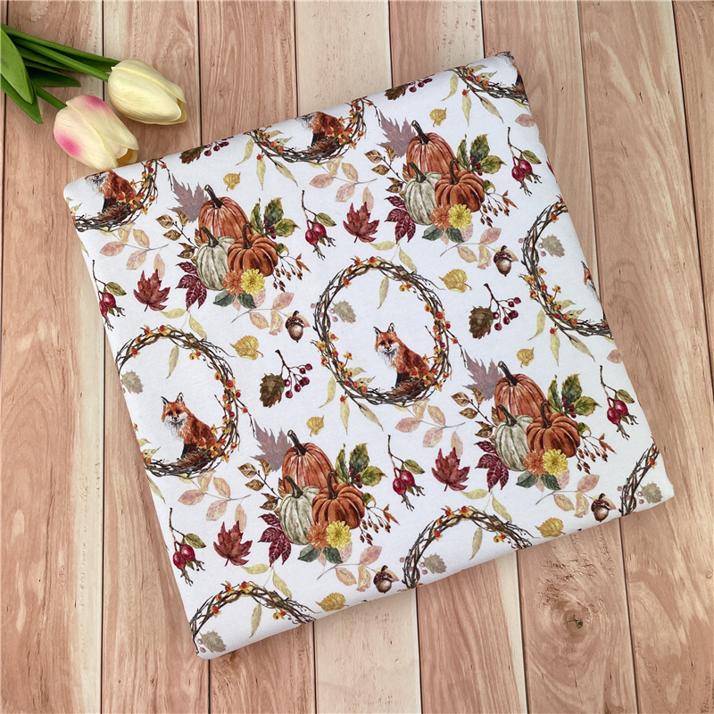 Производители красивых цветов Рождественский хлопок Пользовательский принт хлопок французский Махровый трикотаж Детские принты оптовая продажа ткани