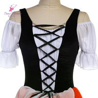 26060 Costume de danse long Giselle romantique noir blanc et orange pour Costumes de ballet de performance