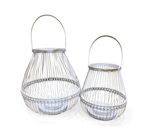 Ensemble de lanternes suspendues en bambou et rotin de style scandinave moderne japonais asiatique Vietrustic, porte-bougie, fait à la main, écologique, pour l'intérieur - Product Image 3