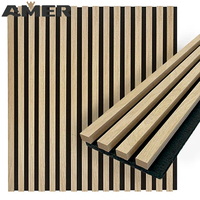Amer Factory Price Interior Insonorizado Slat Wall Panel Board Paneles acústicos Wood Slatwall Panel