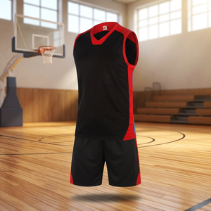 Men's Custom Design Basketball Uniform with Character Pattern Polyester/Cotton Material Factory Price <b>Set</b> for Adults - Product Image 1