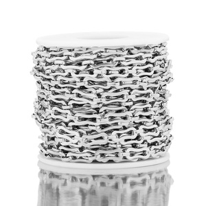 Chaînes plates à bouton pression en acier inoxydable de 6 mm de large, faites à la main, pour la fabrication de colliers, bracelets et bijoux DIY - Product Image 2