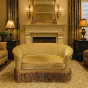 Fauteuil de salon HDC Handcraft Fringe, fauteuil design du milieu du siècle, fauteuil d'appoint incurvé avec franges, mobilier pour salon, bar, club, hôtel - Product Image 2