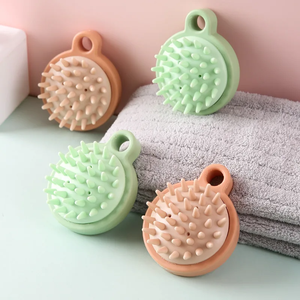 Brosse de massage corporel humide et sèche pour adultes, douce, pour le nettoyage domestique, peigne de massage de bain, brosse de massage pour la tête en paille de blé et silicone, pour le shampoing - Product Image 4