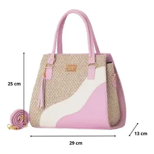 Bolso de Yute Fana Harlow Lila para Mujer Tote de Polialgodón Duradero y Ecológico con Estampado de Leopardo y Letras por Transferencia de Calor Tamaño Mediano - Product Image 3