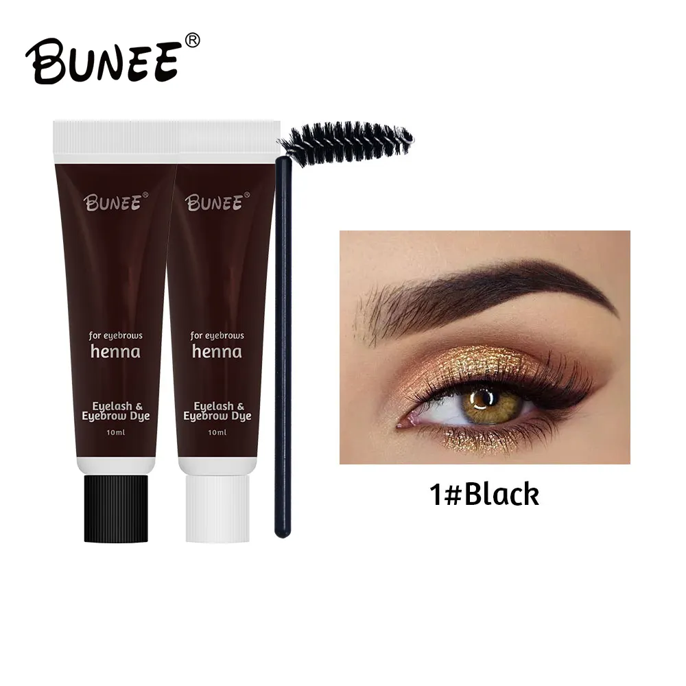 Semi Permanent Eyelash Brow Dye Tint Kit 15 Minute Fast Long Lasting Waterproof Women Styling Gel Eyebrow Dye Brow Henna Tint