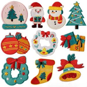 Iron on Embroidery Santa Claus Christmas Tree Socks Christmas Bell Snowman House Patch - Product Image 2