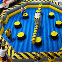 Prix bas, AirFunPro, jeu gonflable écologique en bâche PVC, parcours d'obstacles Meltdown, Wipe Out