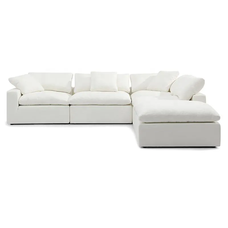 Couches Luxury European Style Oversized Couch Living Room Modern Sectional Modular Fabric Wooden White Sofa