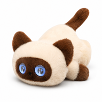 Jouet robot interactif en peluche pour chat avec IA, yeux LED vocaux, super doux, rembourré en coton PP, pour anniversaire et anti-stress