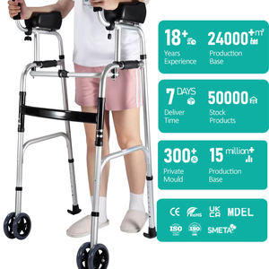 विकलांग पुनर्वास प्रशिक्षण के मोर्चे पर विशेष चार पहिया वाहन विरोधी बुजुर्ग वॉकर और रोलेटर गतिशीलता सहायता - Product Image 1