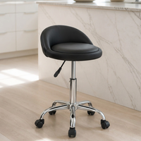Tabouret de bar JOHOOFURNITURE en cuir PU noir, siège rond ergonomique et réglable, vente en gros, tabouret de bar pour comptoir de cuisine