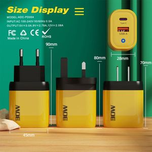 อะแดปเตอร์ติดผนัง EU/US/UK รองรับ PD 30W Type-C+USB ช่องเสียบคู่ พร้อมหน้าจอแสดงผลดิจิตอล LED ได้รับการรับรองมาตรฐาน CE สำหรับชาร์จโทรศัพท์มือถือ แล็ปท็อป และ iPhone 17 - Product Image 5