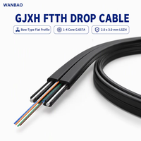 Kabel Serat Optik Wanbao GJXH FTTH Tipe Bow 1-4 Core G.657A Single Mode 2.0x3.0mm LSZH Flat Indoor
