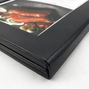 Menu LED noir de haute qualité, 4 pages, format A4, menu éclairé en cuir, menu LED rechargeable - Product Image 5