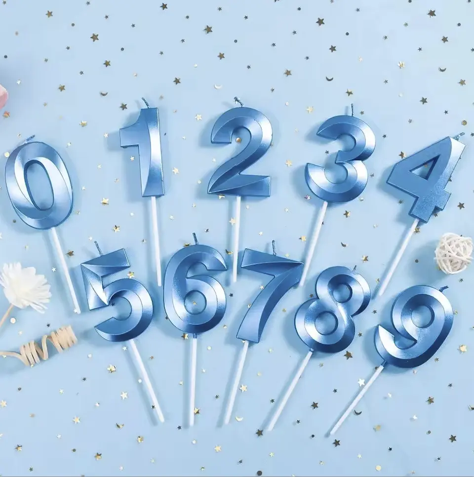 Numero personalizzato candele di compleanno 1 2 3 4 5 6 7 8 9 0 colore multiplo per torta forniture per feste decorazione