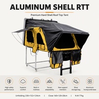 Tente de toit rigide en aluminium pliable bicolore kaki désertique pour camion 4x4 et SUV