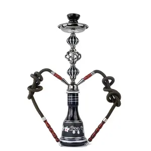 Amazon 54CM Lớn Hookah Đặt Hai Ống Thủy Tinh Bình Gốm Bát Shesha Hookah Với Hookah Phụ Kiện