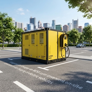Système de stockage d'énergie renouvelable (GRES) SCU Lithium Ion sur réseau/hybride/hors réseau, capacité 150 kWh, chargeur mural 100 kW, 40 kW - Product Image 1