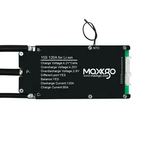 Maxkgo ngắn mạch bảo vệ PCB BMS Bảo vệ board 15S 120A cho Xe máy điện