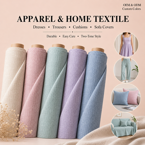 Tessuto 100% Poliestere Riciclato Effetto Lino 160g Larghezza 150cm Materiale Ecosostenibile per Abbigliamento Abiti e Completi - Product Image 5