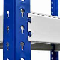 Étagère métallique bleue à 3 niveaux réglables, système d'étagères sans boulons à rivets pour atelier et magasin