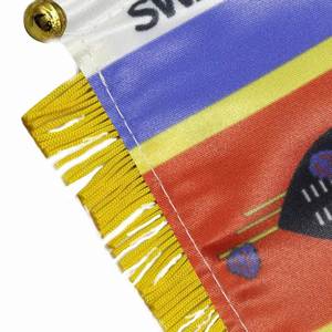 Custom Logo SWAZILAND Pennant Flag Digital Printed Polyester and <b>Plastic</b> for Car Rearview <b>Mirror</b> and Home Decoration - Product Image 4
