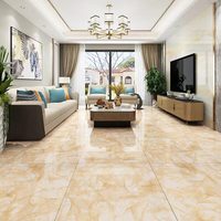 Azulejos de Porcelana para Piso, Estilo Europeo, Color Amarillo Brillante, 800x800, Premium, Antideslizantes, Efecto Mármol Jade, para Sala de Estar