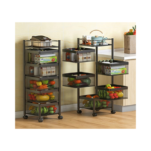 OEM/ODM Bon prix Faible MOQ Étagère de rangement rotative en métal à 5 niveaux pour légumes et fruits de cuisine avec montage facile EDPRMS000 - Product Image 1