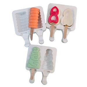 Moule à glace en silicone pour enfants, <span class=keywords><strong>de</strong></span> haute qualité, à utiliser en été, avec bâtonnets en bois, best-seller - Product Image 1