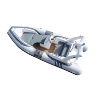 Bateau pneumatique blanc RIB 580D en PVC avec coque en fibre de verre pour les boutiques en bord de mer