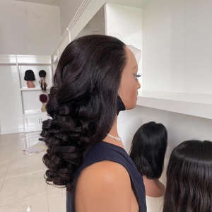 Perruques en cheveux humains HQ Mixed Proc Discount Wholesale, haute densité, 13*4, boucles élastiques, boucles rebondissantes, dentelle frontale, perruques en cheveux humains réels - Product Image 3