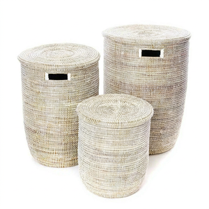 New Woven Seagrass Eco-Friendly Multifunction Laundry <b>Storage</b> <b>Basket</b> Lid Handle Customized Size Plastic String Viettime Craft - Product Image 1