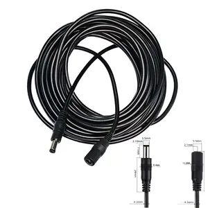 Cable de extensión de alimentación de cámara de 10M, 12V CC, negro, 5,5*2,1mm, adaptador macho y hembra, Cable de extensión, Monitor de cable de extensión de cámara CCTV