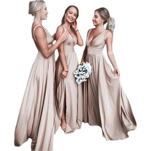 <span class=keywords><strong>2022</strong></span> Popular vestido de invitado de <span class=keywords><strong>boda</strong></span> con escote en V profundo <span class=keywords><strong>para</strong></span> mujeres vestido de fiesta de damas de honor con decoración de encaje nueva falda con tirantes de talla grande - Product Image 3