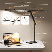 Lampe de bureau professionnelle pour architecte, réglable, à double bras, LED, pour dessin, design, studio, plans et travaux.