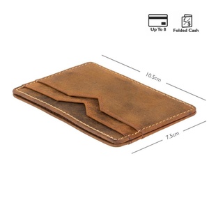 Credit <b>Card</b> <b>Holder</b> for Men Minimalist Genuine Leather Full Grain Slim Business <b>Card</b> Clip Closure Office Use - Product Image 4