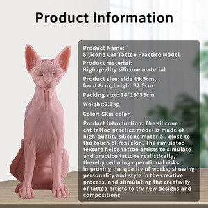 Modèle d'entraînement en silicone pour tatouage Chat Sphynx, texture de peau réaliste, courbes corporelles, pour artistes tatoueurs et débutants, outil de pratique - Product Image 4
