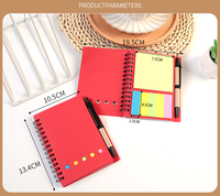 Carnets à spirale personnalisés en carton rigide avec feuilles mobiles et notes autocollantes de différentes couleurs – Vente en gros