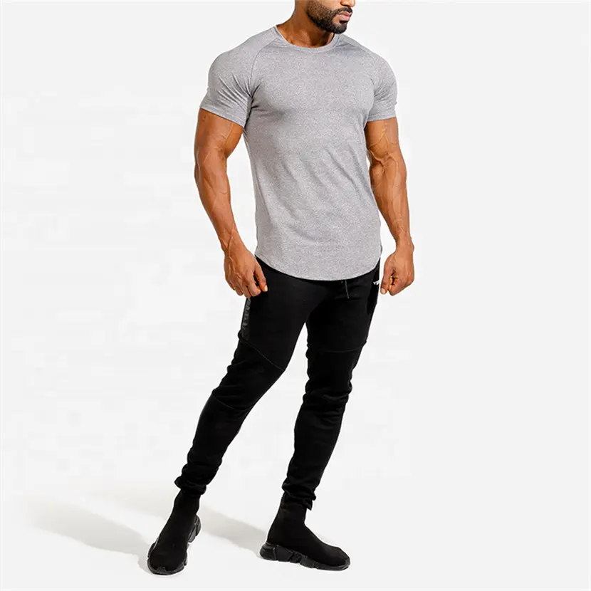 Leichte Männer trainieren T-Shirt Laufen Sport Tops Gym Fitness Athletic Workout T-Shirt Grafik einfache sportliche T-Shirts in loser Schüttung