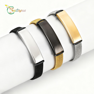 Bracciali e Braccialetti Geometrici Trendy in Acciaio Inox 316L OEM Placcati Oro 18K PVD Unisex per Anniversario - Product Image 1