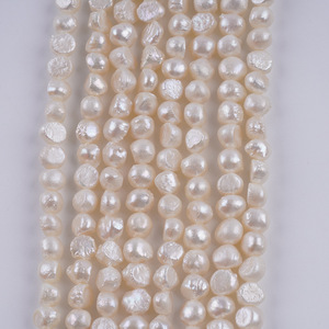 Venta al por Mayor de Perlas de Agua Dulce Barrocas de 7-8mm, Perlas Sueltas con Orificio Lateral de Doble Cara, Promoción de Ventas - Product Image 3