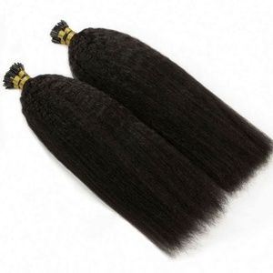 Extensiones de Cabello Brasileño Virgen Rizado y Liso al por Mayor de Amygirl, Cabello Remy de Doble Trama, Micro Extensiones de Cabello con Punta I de Queratina - Product Image 2