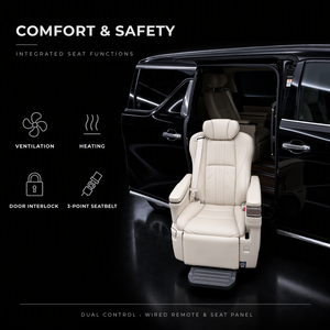 เบาะรถแข่งหนัง PU รุ่น Tengyun S5B สำหรับรถตู้ Alphard/Sprinter ทั่วไป - สำหรับผู้ใช้งานที่มีความพิการ ปรับหมุนได้ - Product Image 1