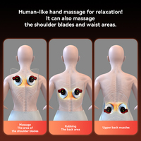 Nouveau design Masseur de dos et de cou à massage chauffant par pétrissage, avec mains relaxantes de type humain, masseur de taille en forme de patte de chat