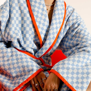 Accappatoio da <span class=keywords><strong>donna</strong></span> in <span class=keywords><strong>cotone</strong></span> 100% lungo con collo a scialle in spugna accappatoio - Product Image 5