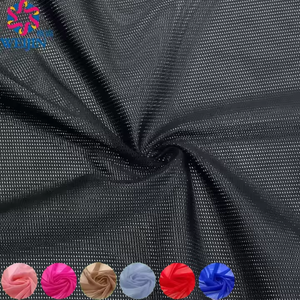 Mẫu Miễn Phí 150Gsm Đàn Hồi 125Cm Đan Polyester Spandex Thoải Mái Dễ chịu <span class=keywords><strong>Net</strong></span> Điện Màu Đen Lưới Hữu Cơ Vải Thể Thao Vải - Product Image 1