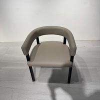 Chaise de salle à manger marron, chaise de restaurant contemporaine en velours gris doré, chaise d'hôtel moderne avec revêtement noir