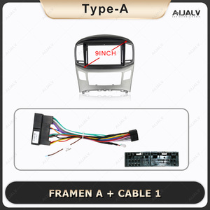 Aijia Lecteur DVD de voiture 9 pouces Cadre Radio Android Tableau de bord Panneau stéréo de voiture pour HYUNDAI STAREX/ H1 2015-2018 Noir argenté - Product Image 4